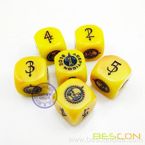 Customized Green Pearl Dice with Custom Engraving